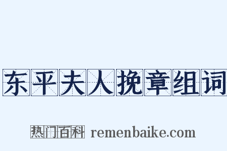 东平夫人挽章组词是什么意思的图片
